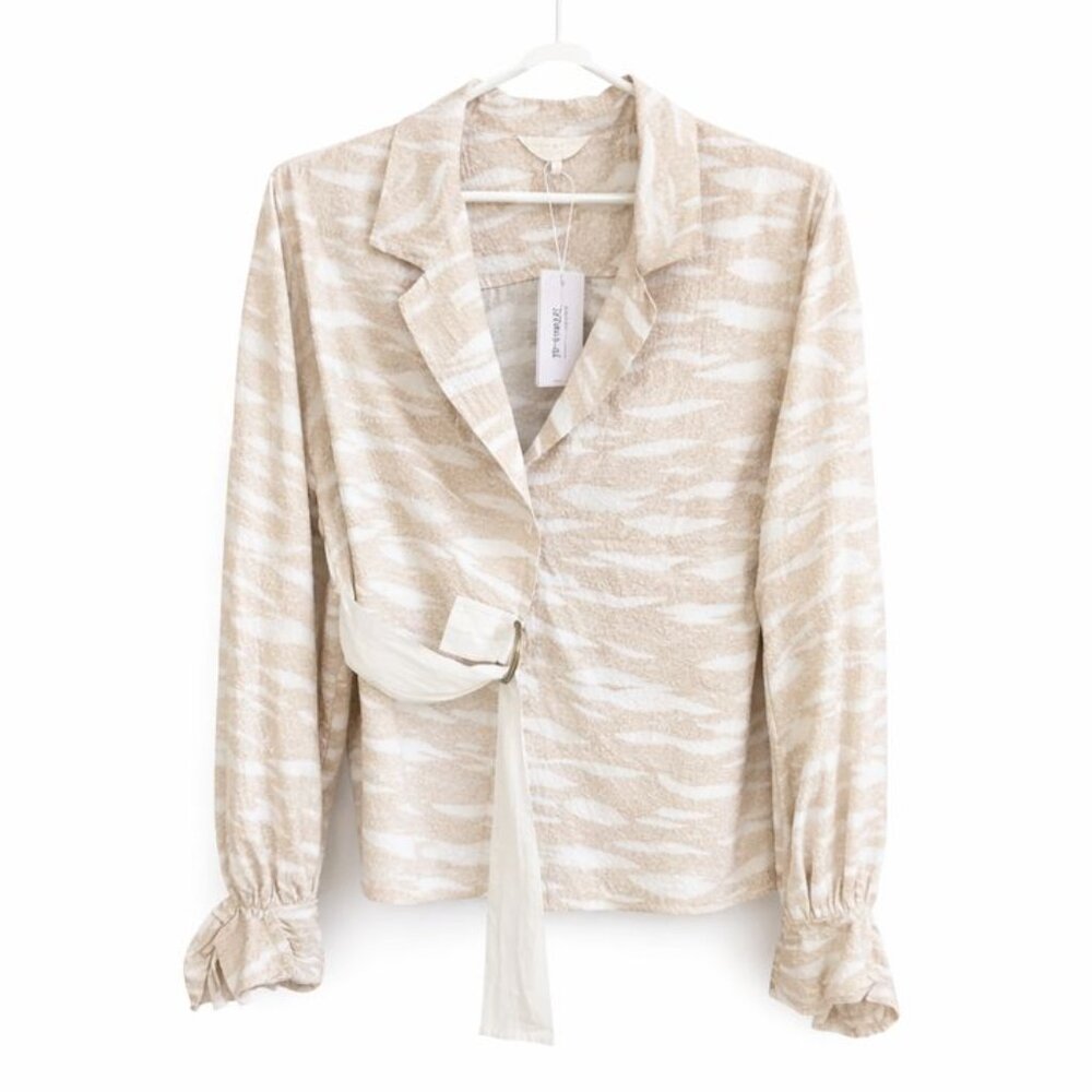 Ted Baker Anesha Wrap Top NWT 14 6 Puff Sleeve Peplum Romantic Coquette Elegant - Picture 2 of 6